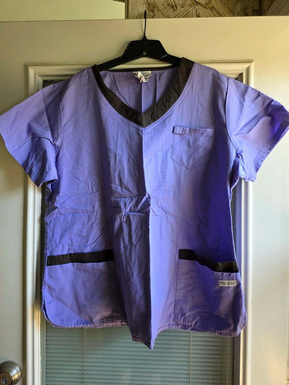 Uniform Advantage UAScrubs Scrub Top Size XL Lavender Steel Gray Details